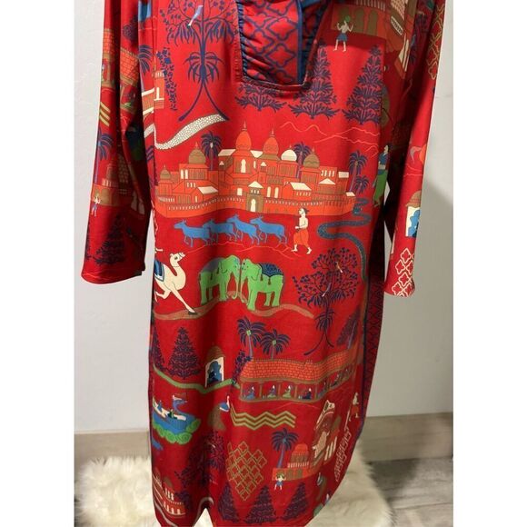 Gretchen Scott Ruffle neck red dress Goddess 16 - Picture 8 of 9